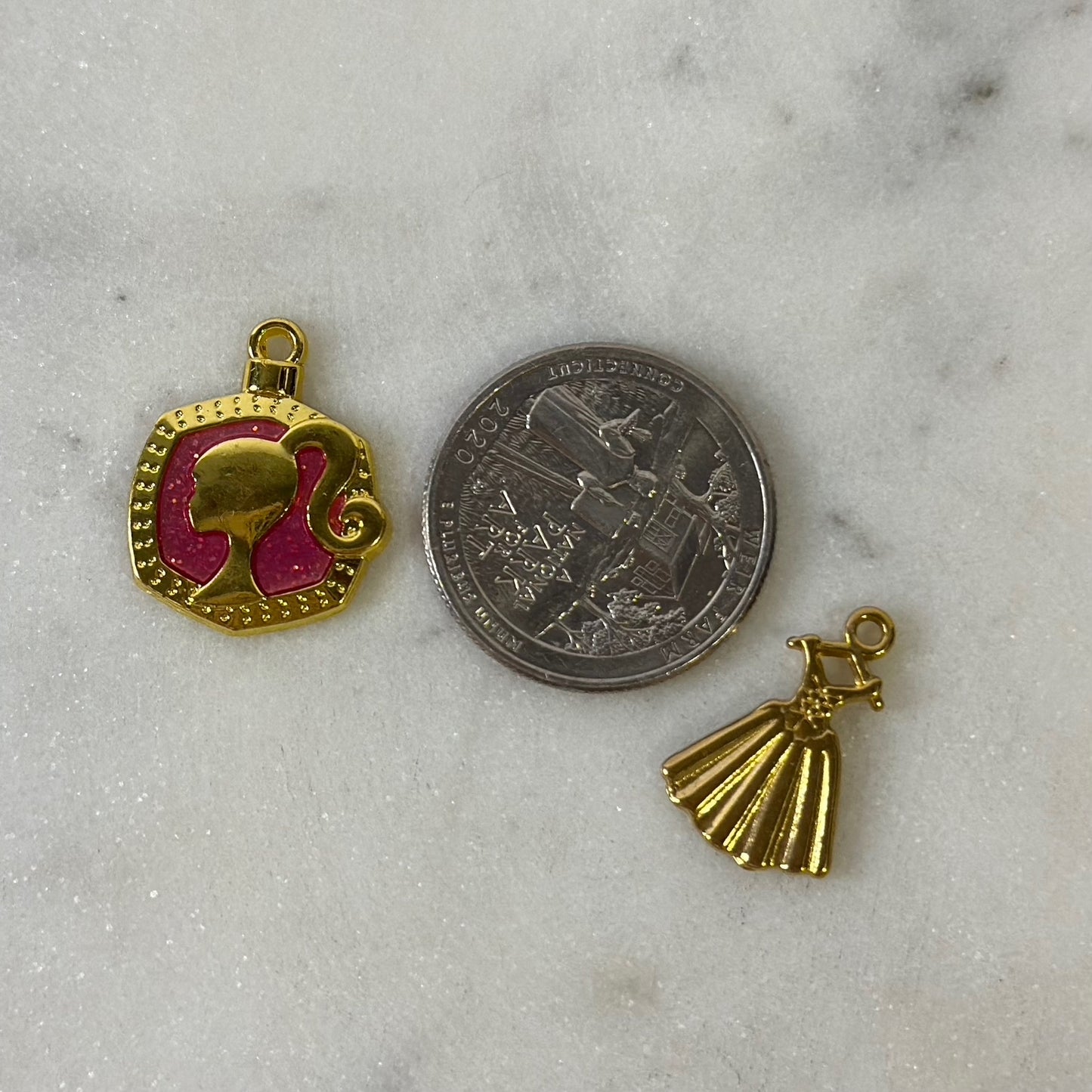 Barbie Girl Gold Charm Set