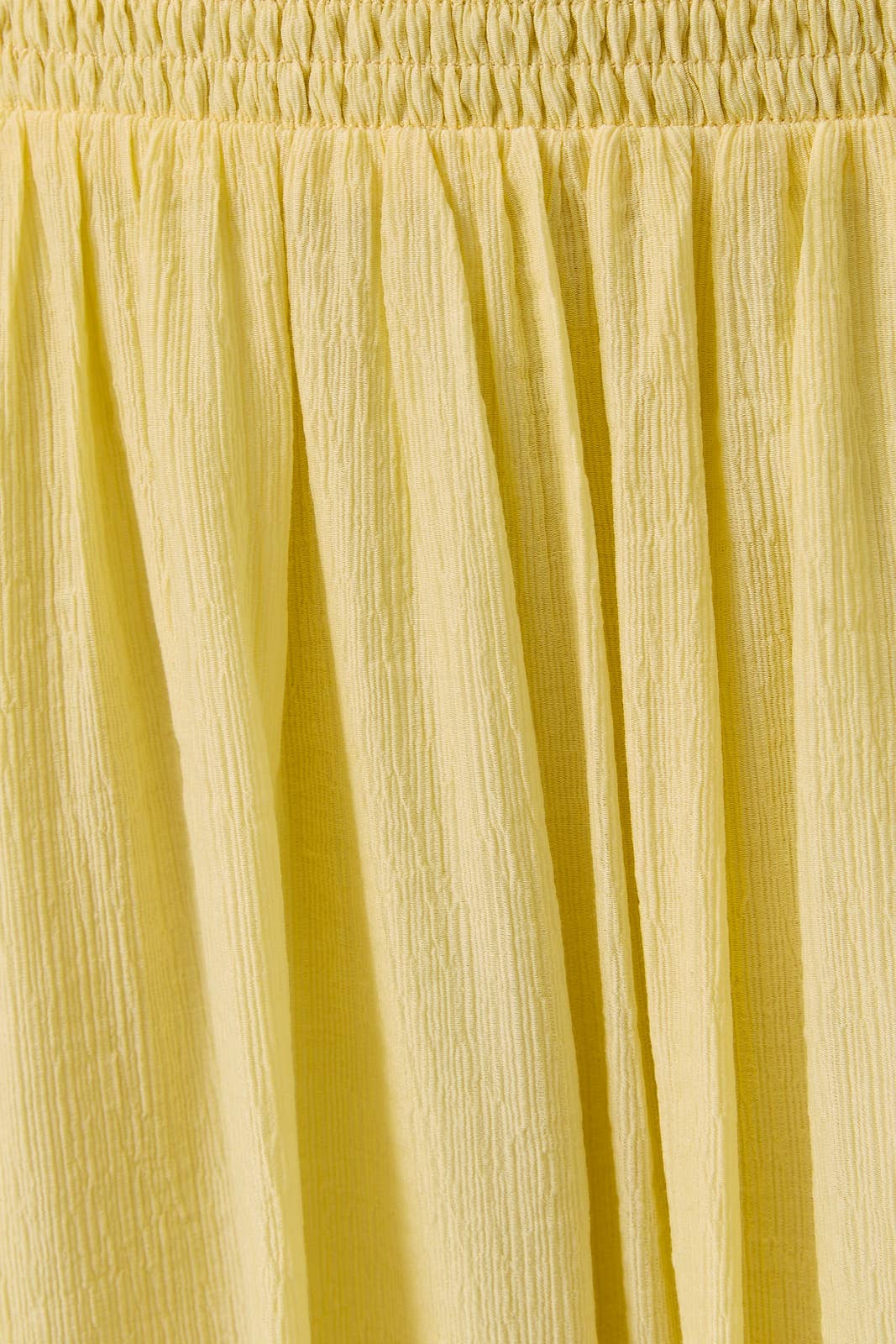 Butter Yellow High Waisted Smocked Midi Skirt