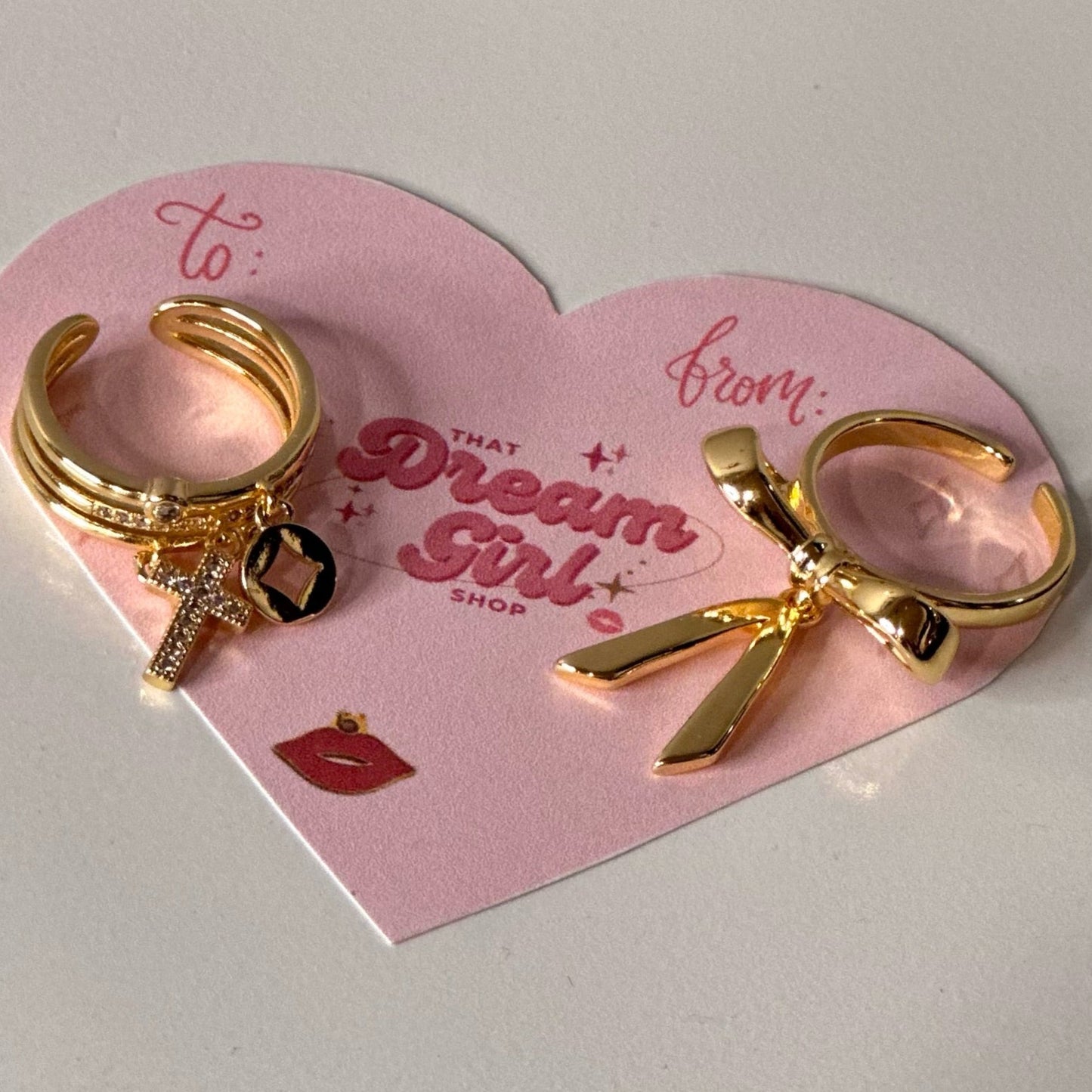 Gold Adjustable Charm Rings