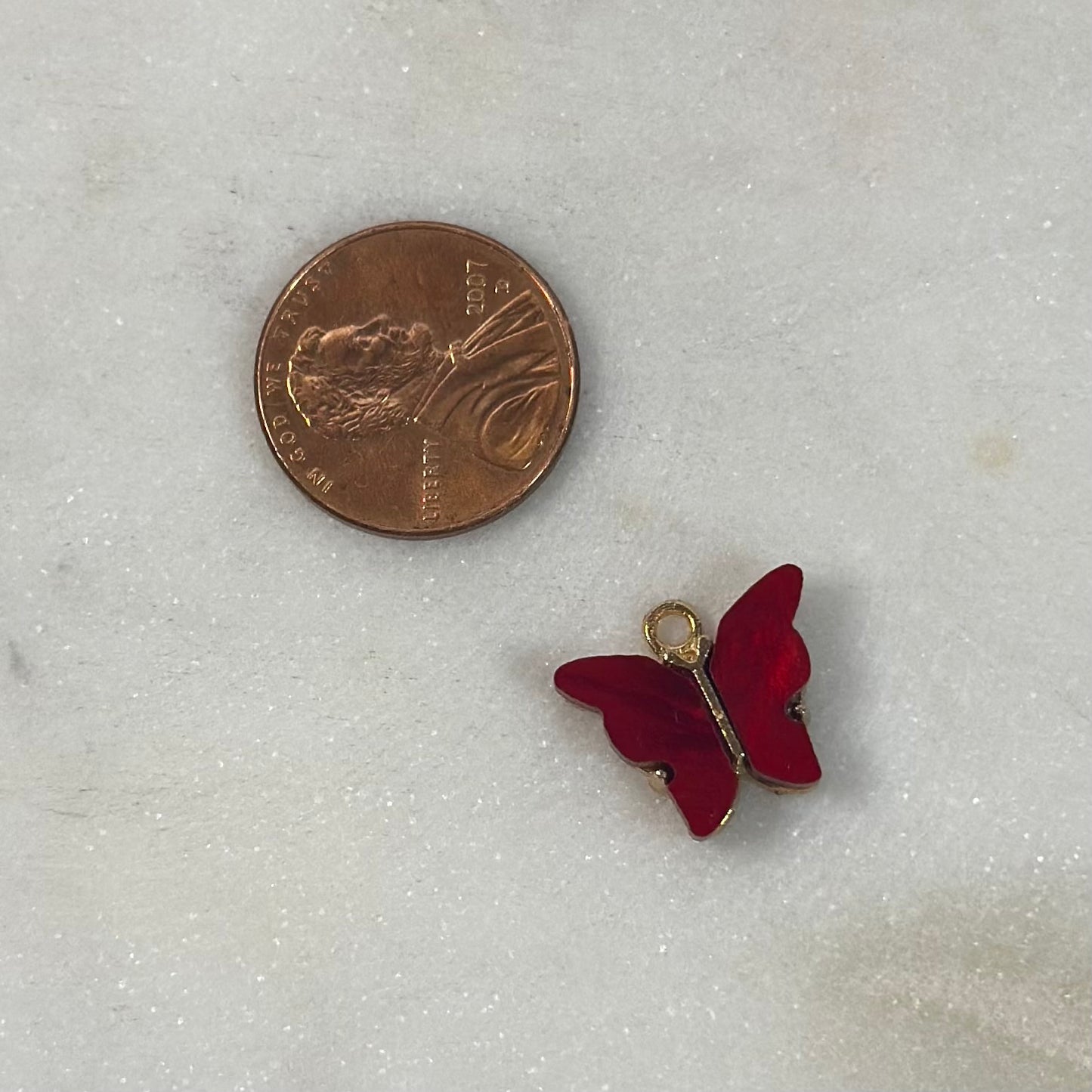 Multi Color Gold Base Butterfly Charms