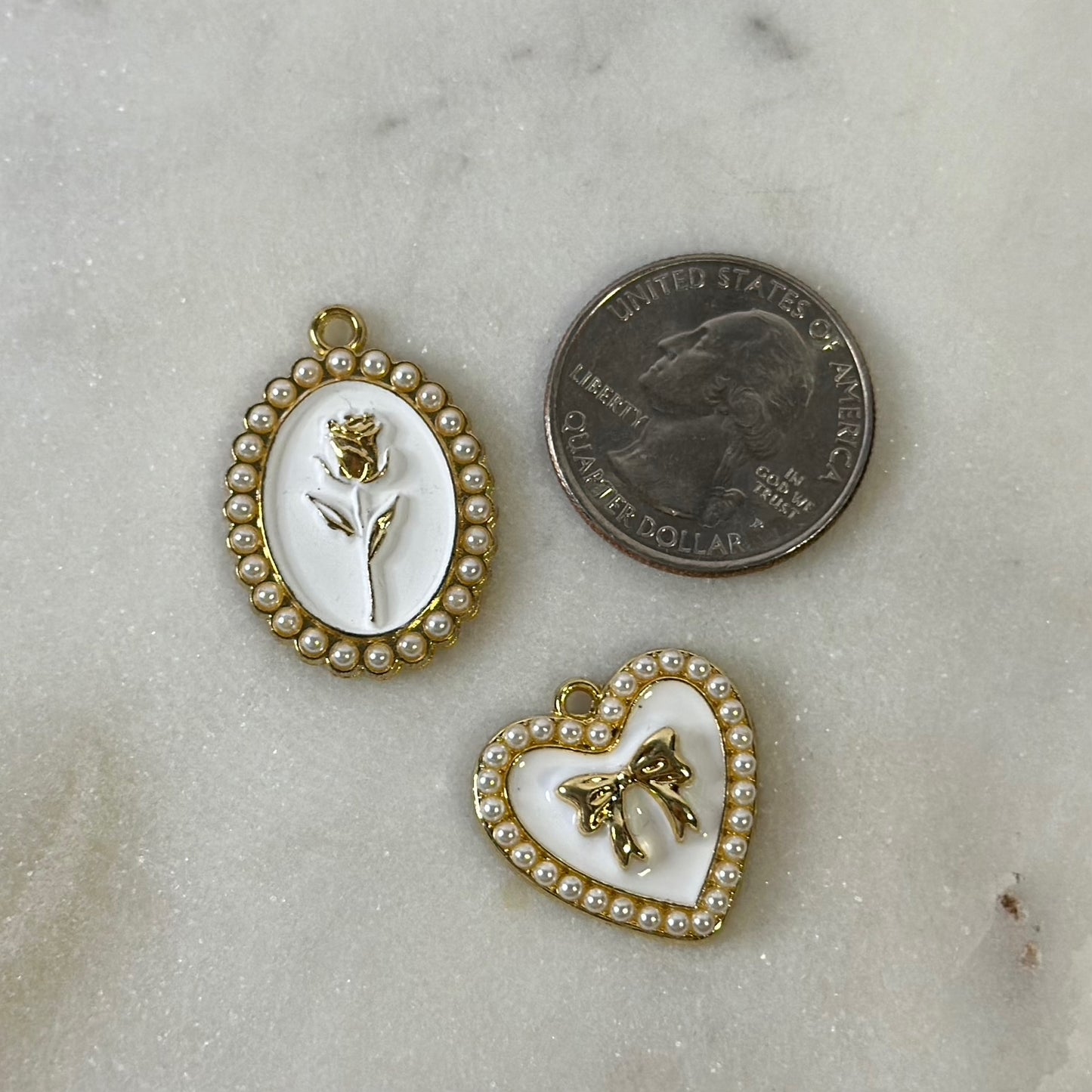 Vintage Adorned White Pearl Charms