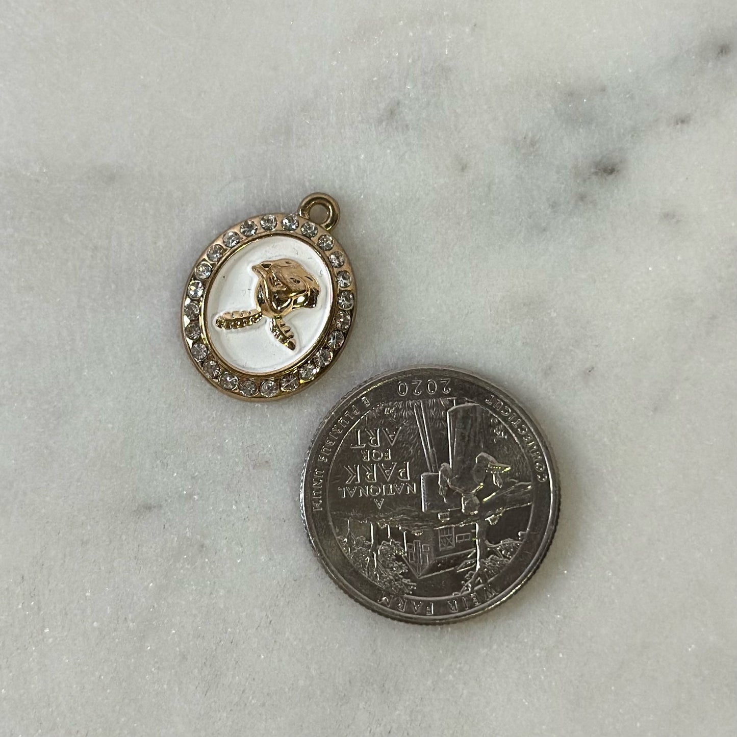 Vintage Ornate Gold Enamel Rose Charms