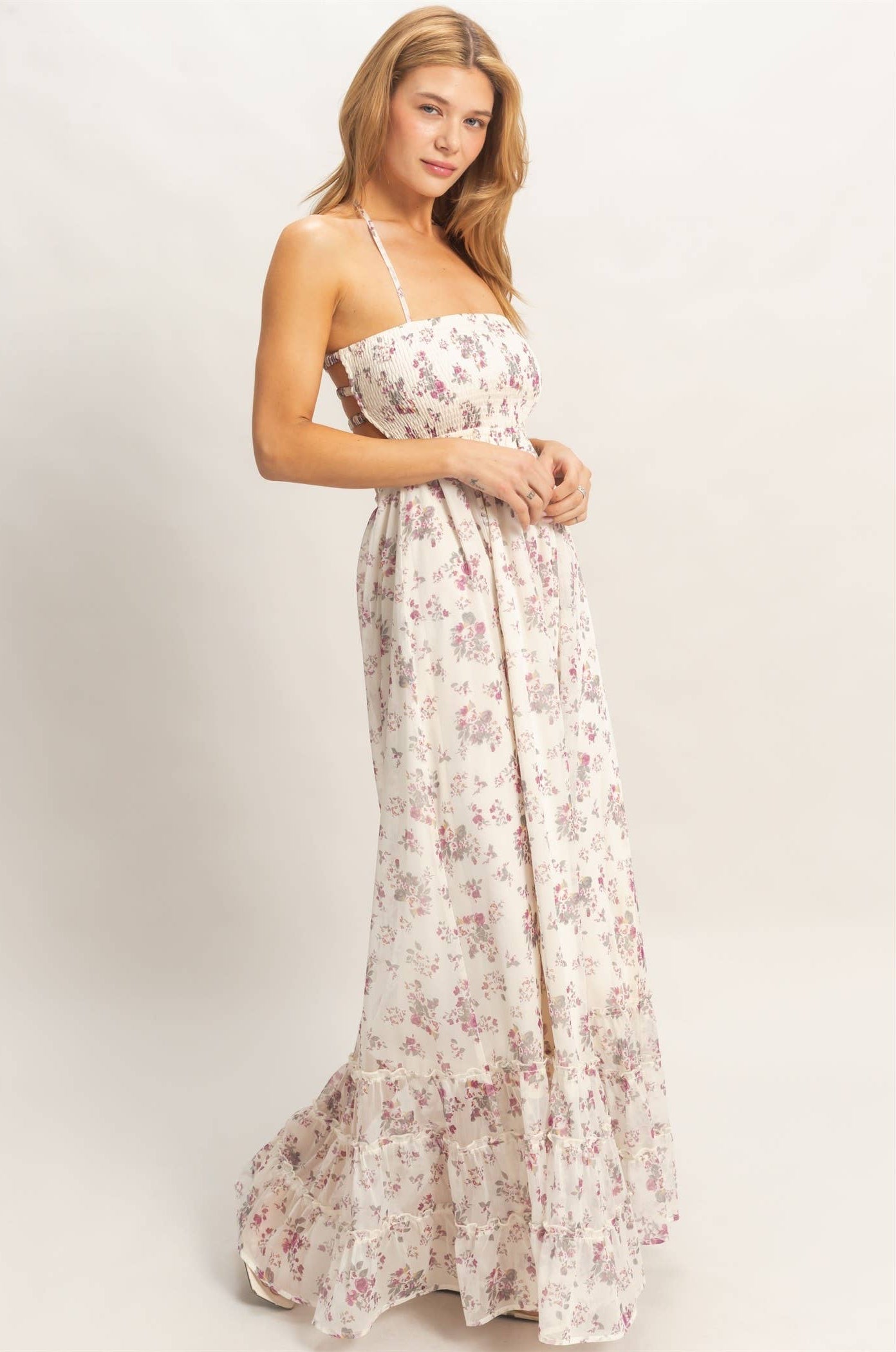 Smocked Floral Maxi Dress