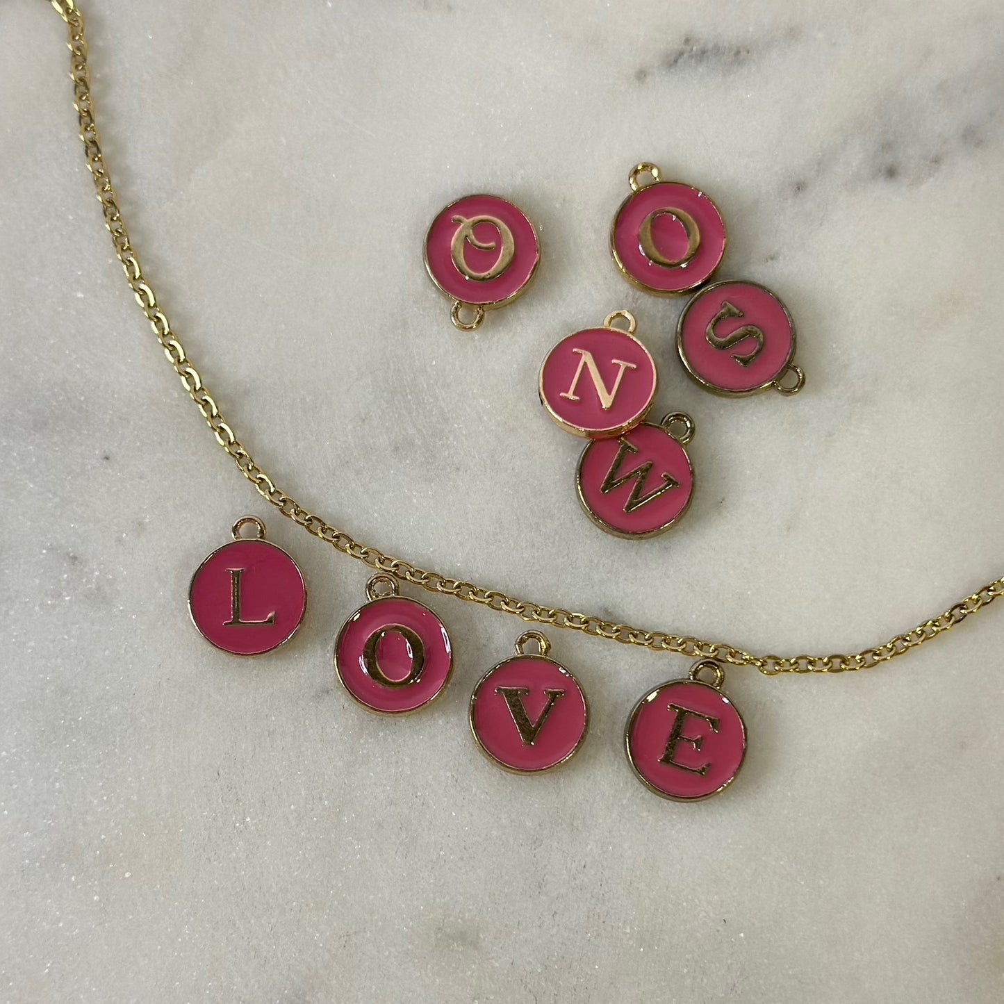 Double Sided Pink and Gold Letters