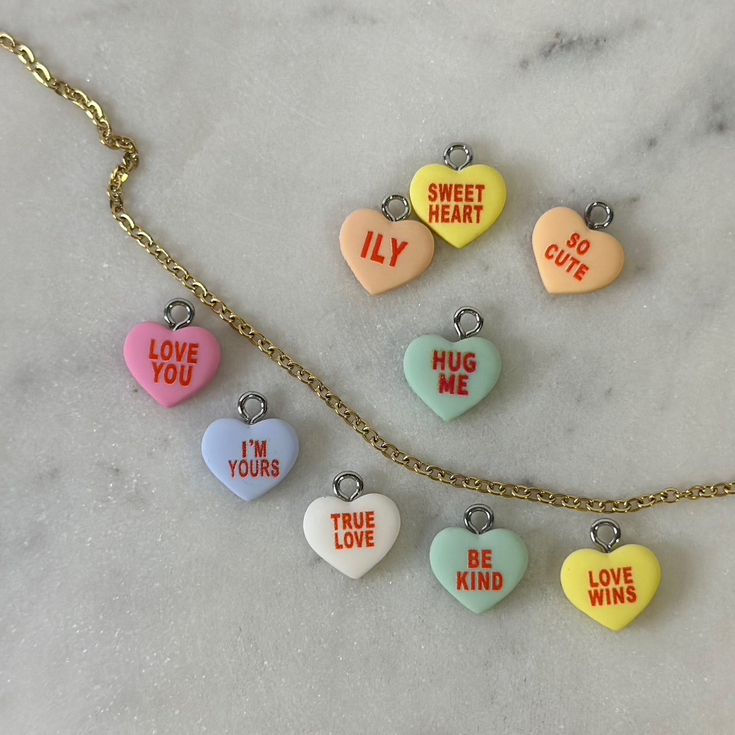 Conversation Hearts Mini Charms