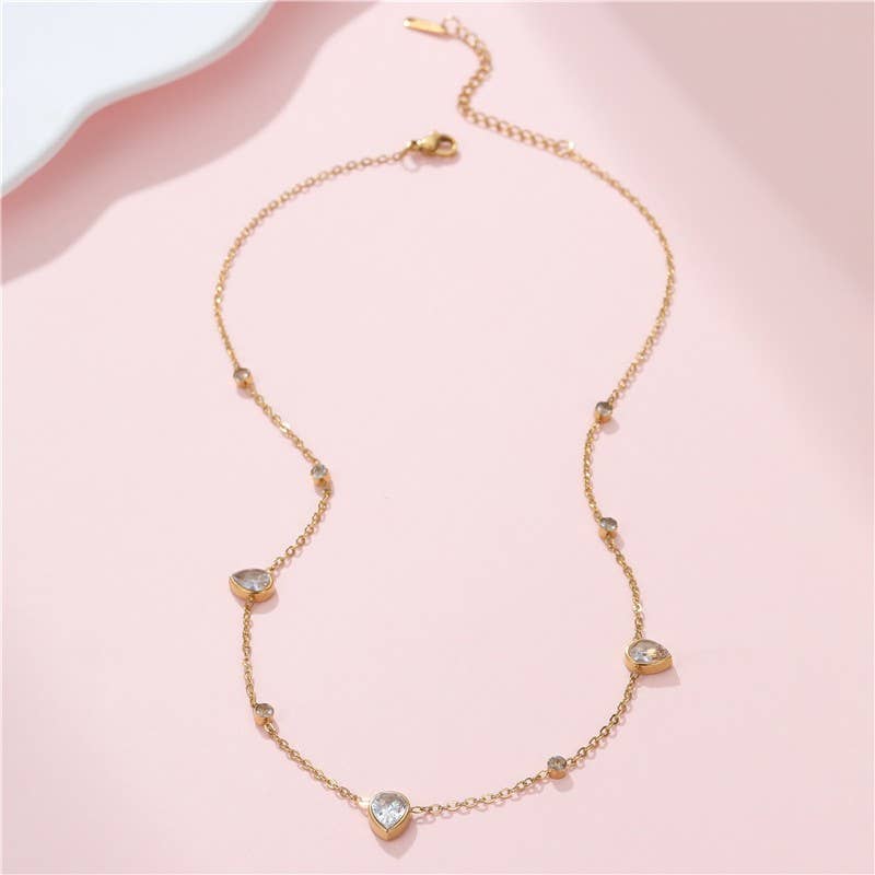 Teardrop Station Necklace