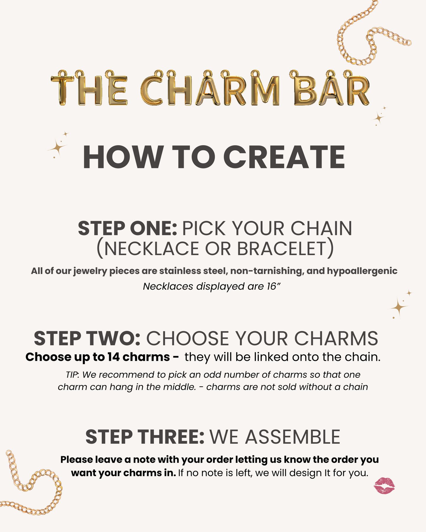 Multi Cluster Charm Necklace Chain