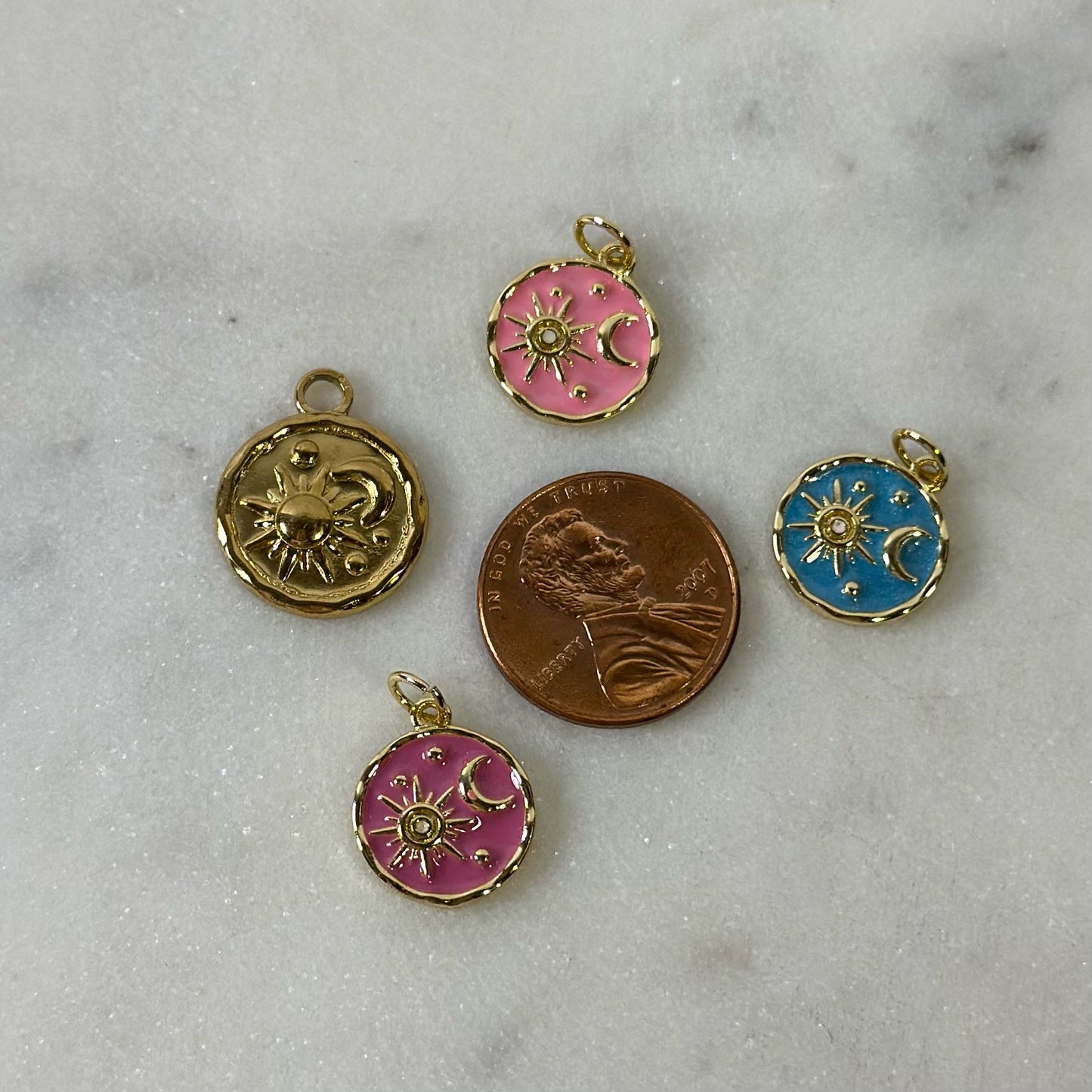 Sun and Moon Gold Charms