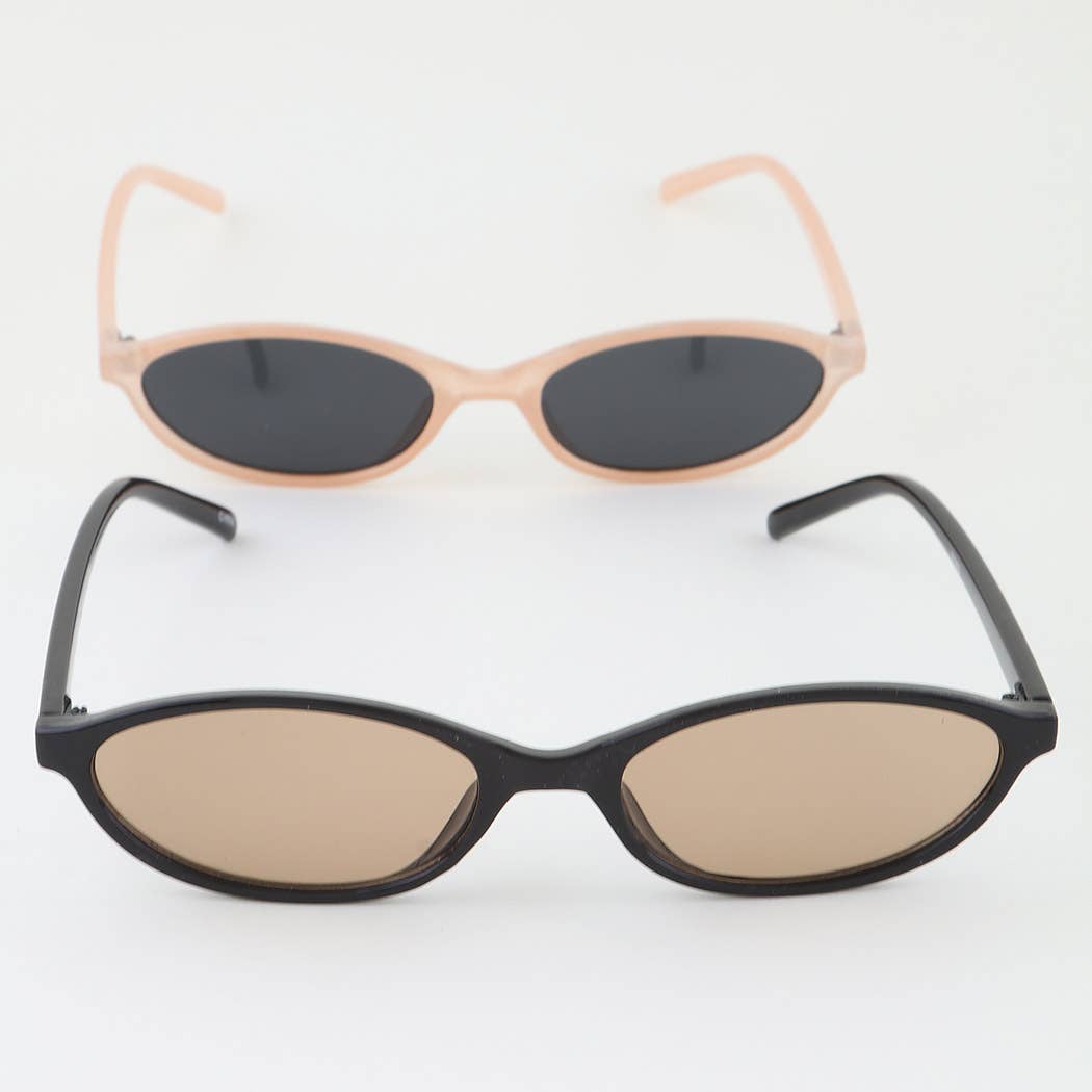 Sleek Small Lens Chic Oval Sunglasses