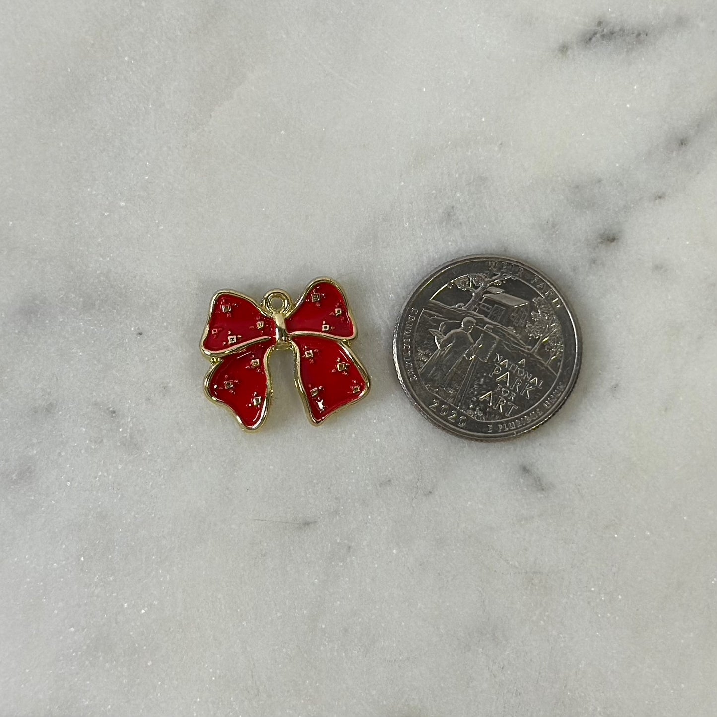 Colorful Gold Detail Bow Charm