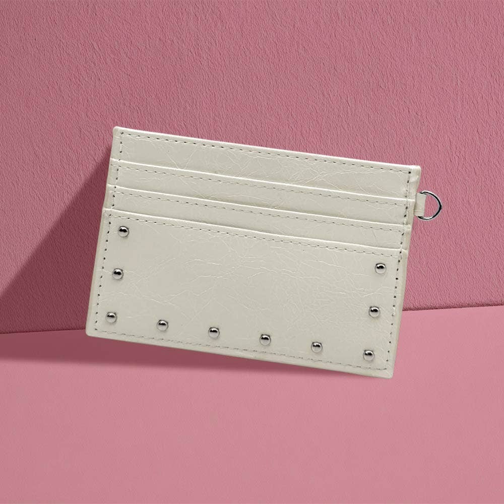 Slim Studded Card Holder Wallet