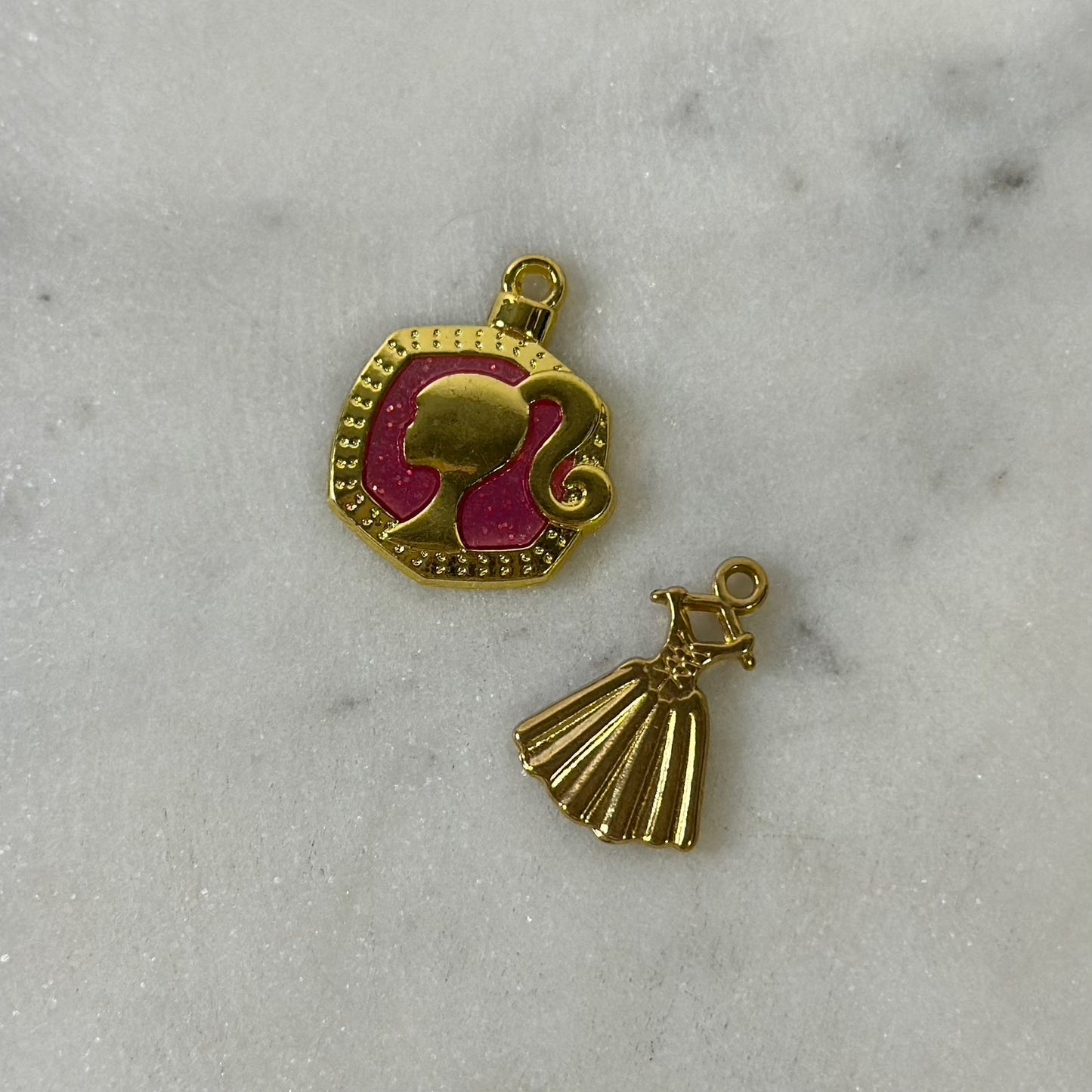 Barbie Girl Gold Charm Set