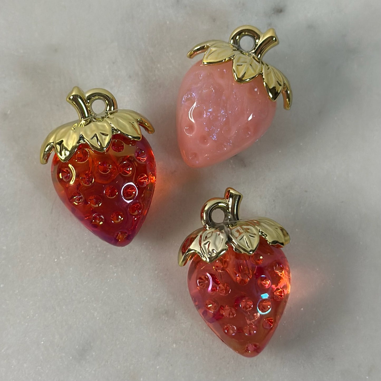 Large Iridescent 3D Strawberry Charm