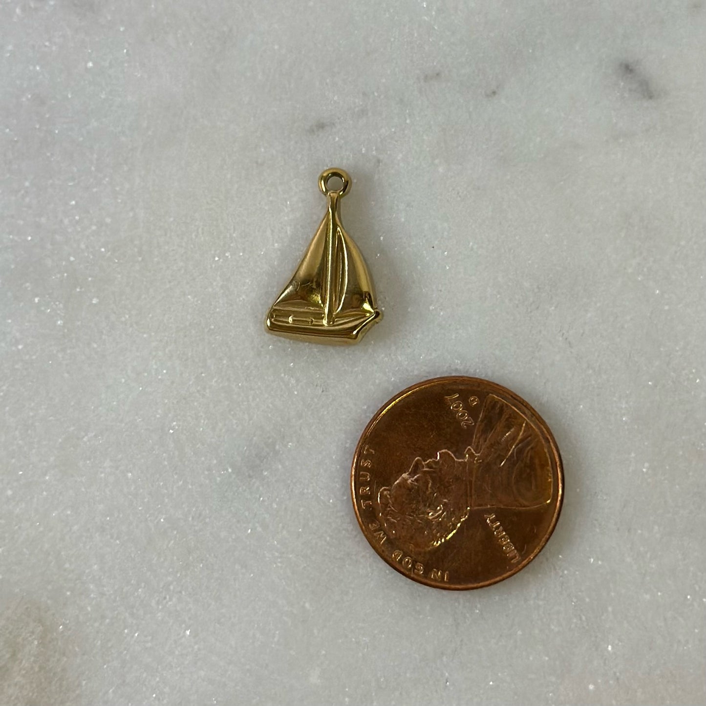 Dainty Gold Sailboat Charm