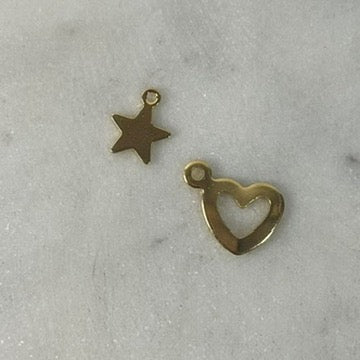 Star and Heart Gold Charms