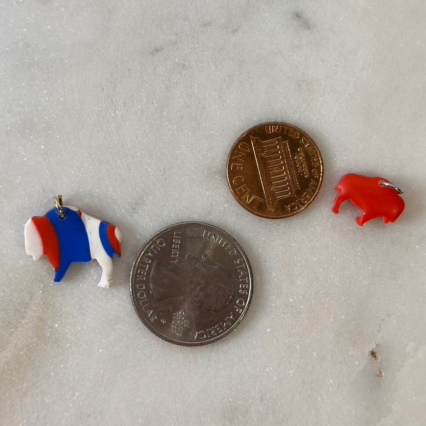 Buffalo Football Polymer Clay Charms