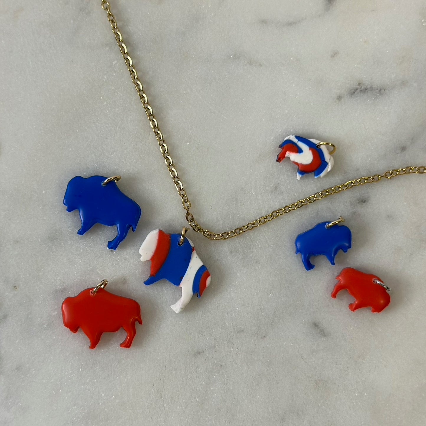Buffalo Football Polymer Clay Charms