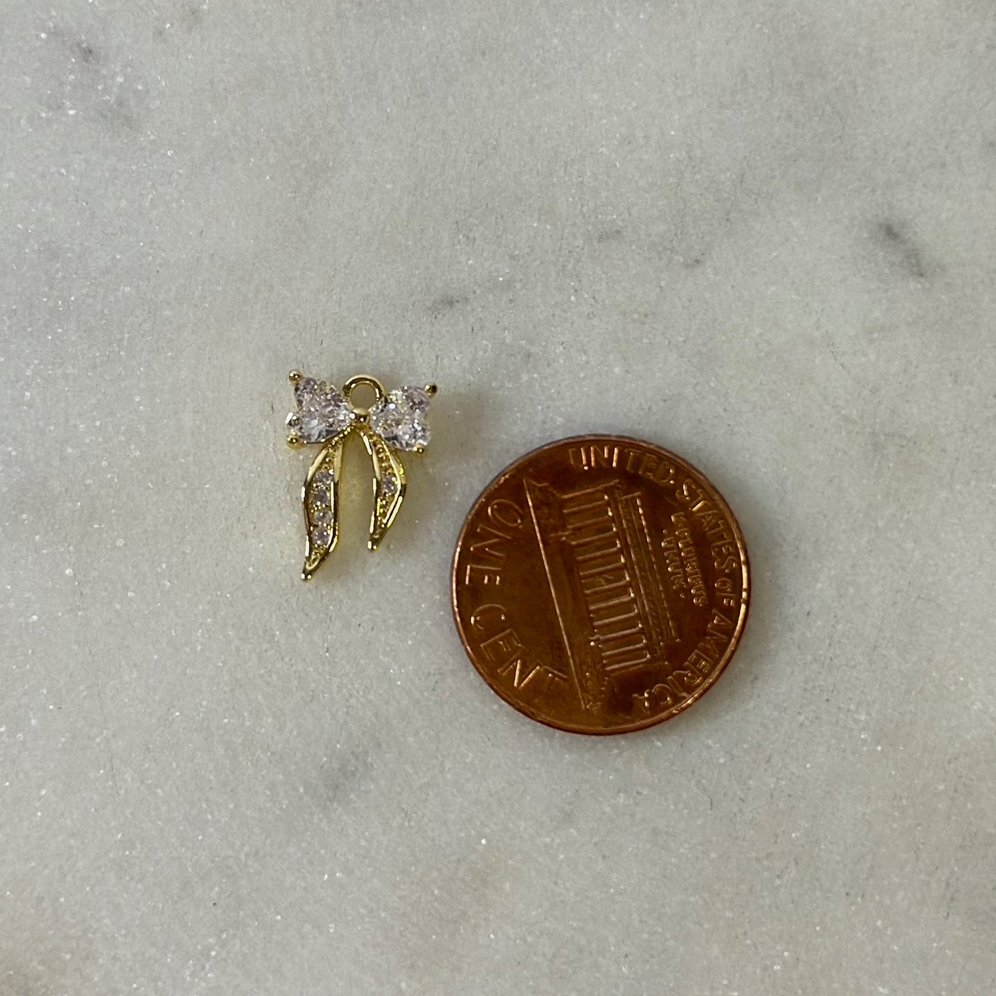 Rhinestone Gold Detail Bow