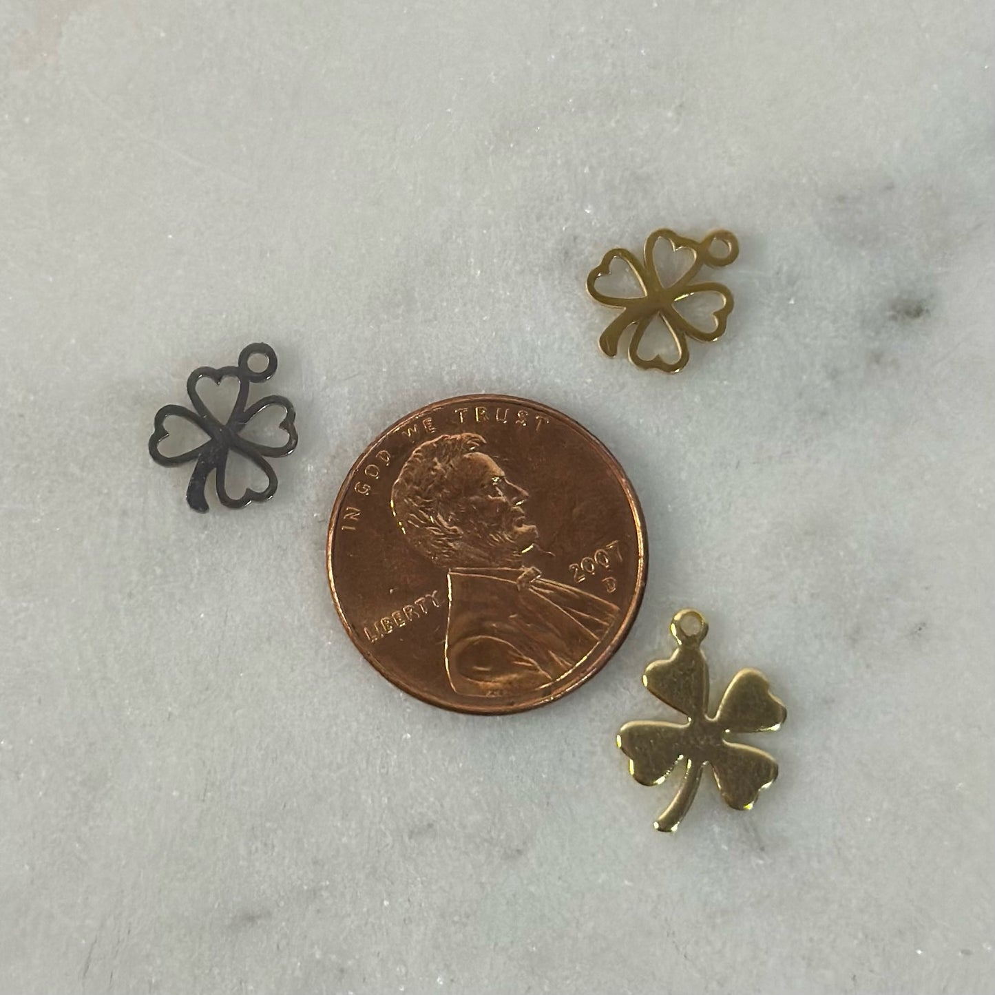Dainty Four Leaf Clover Charms