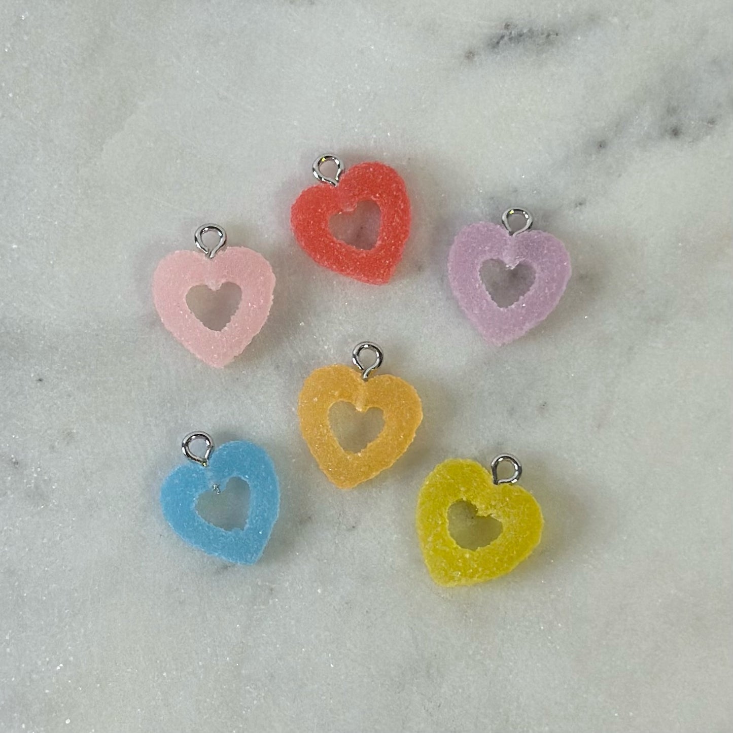 Gummi Candy Colorful Heart Charm