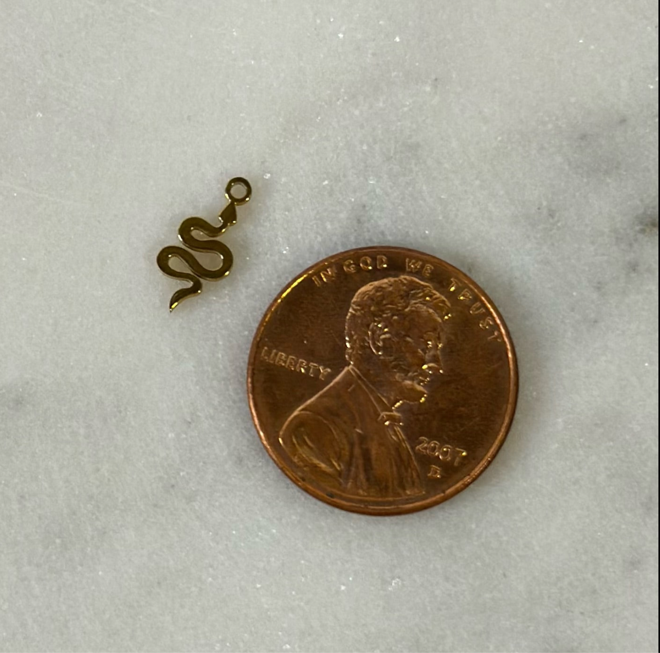 Dainty Mini Gold Snake Charm