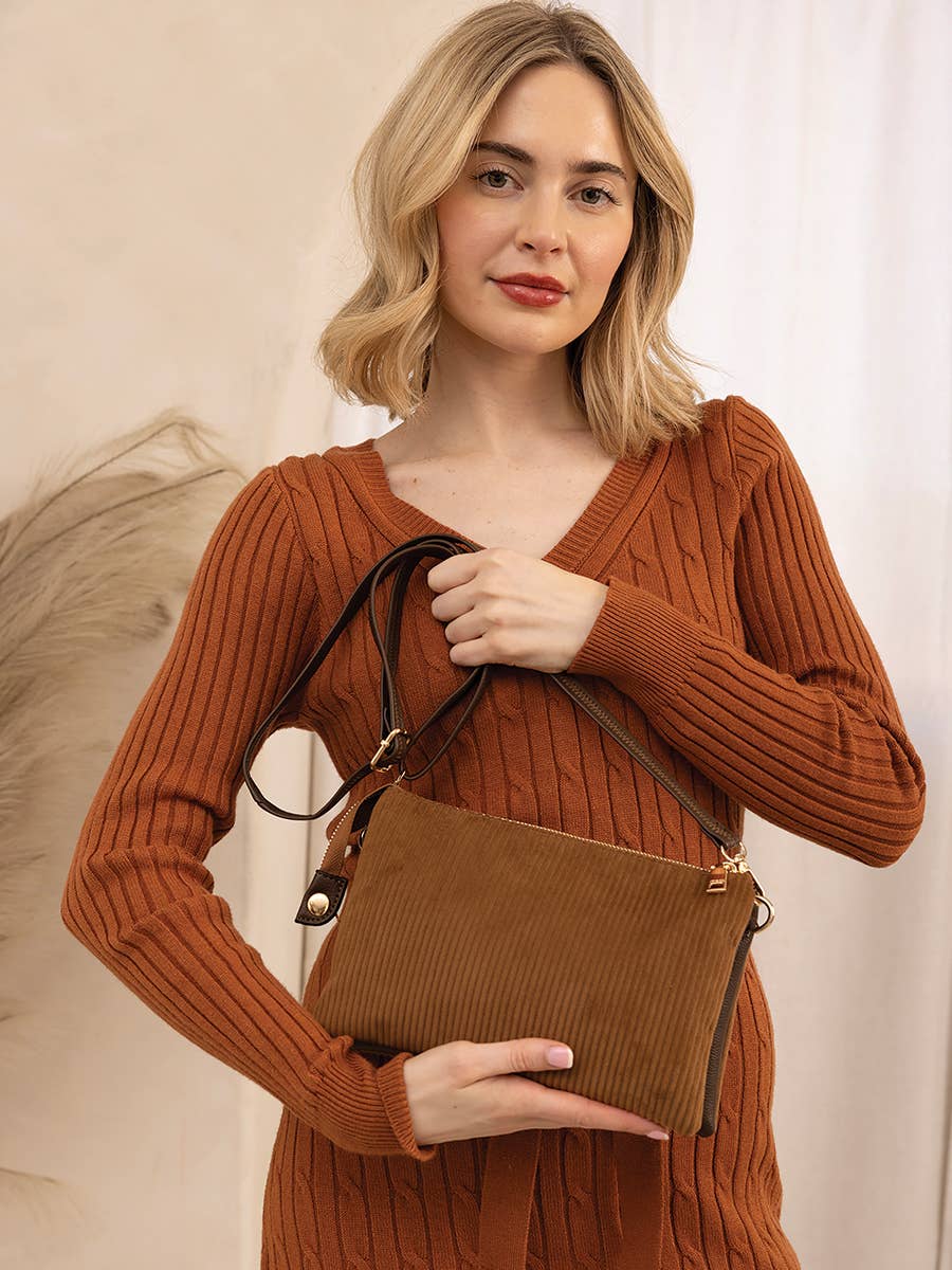 Izzy Brown Corduroy Crossbody
