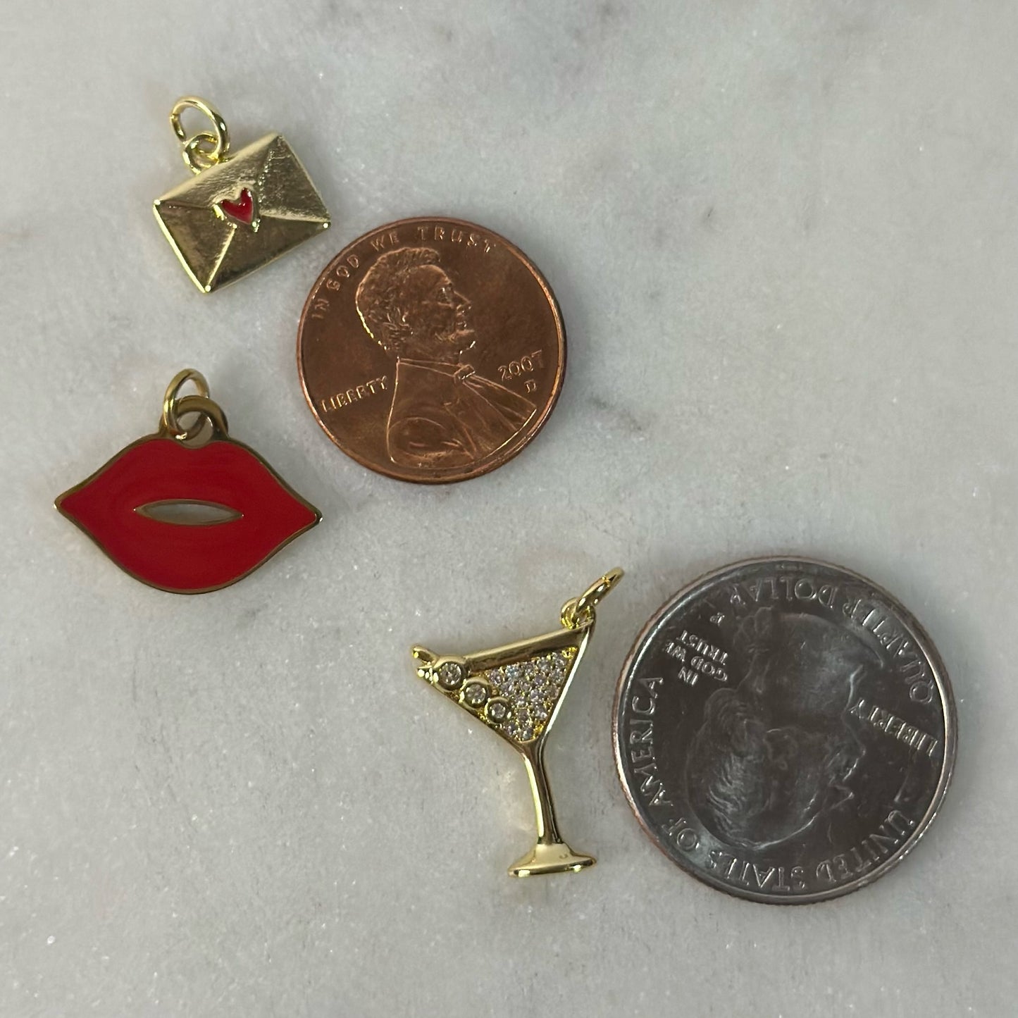 Girlie Night Out Gold Charms Set