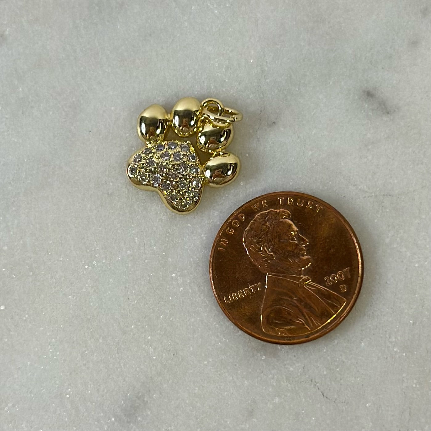 Large Rhinestone Animal Paw Charm