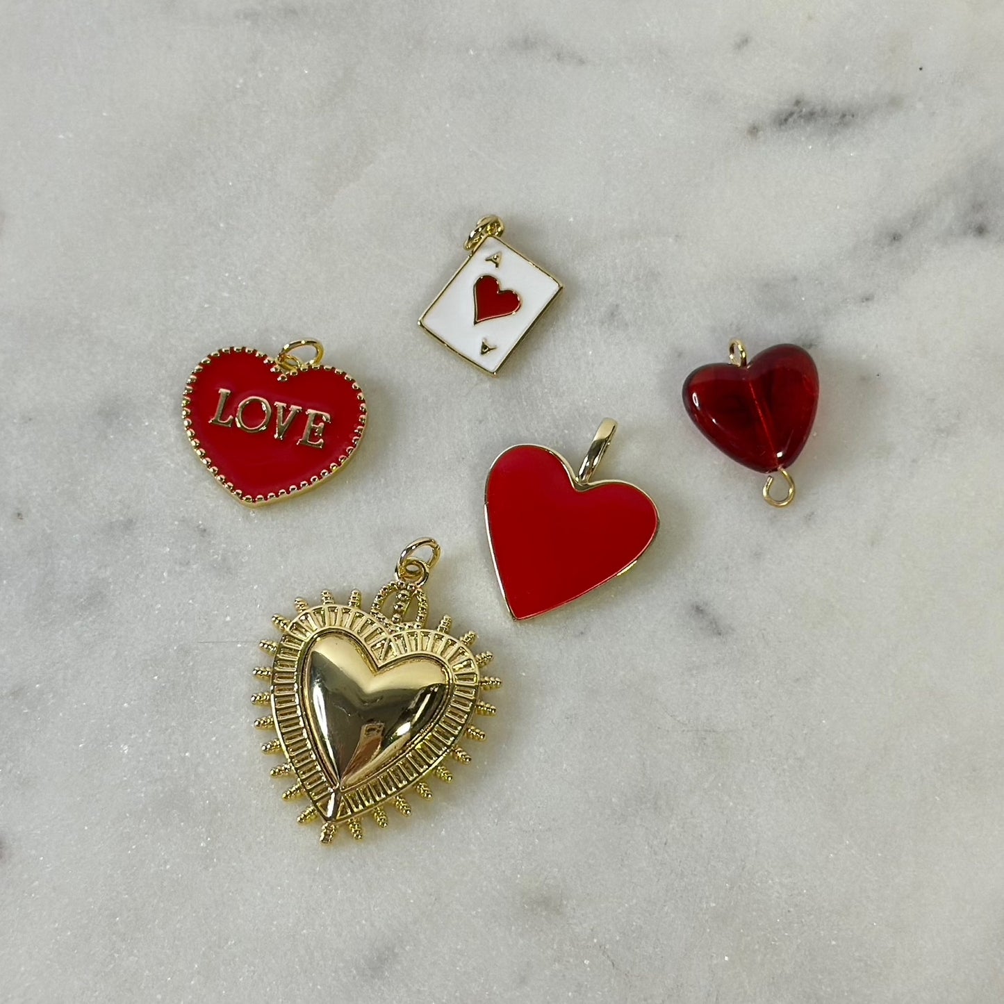 Queen Of Hearts Gold Charms