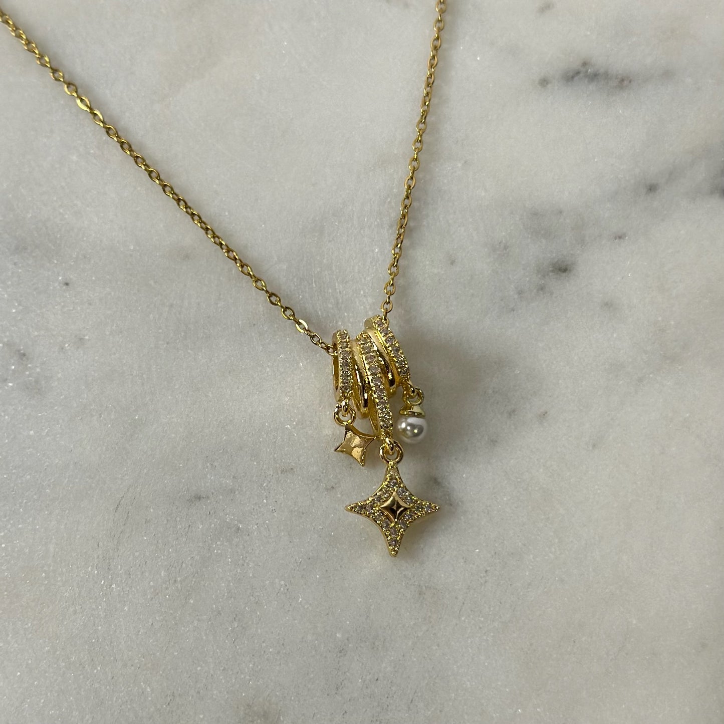 Multi Cluster Charm Necklace Chain