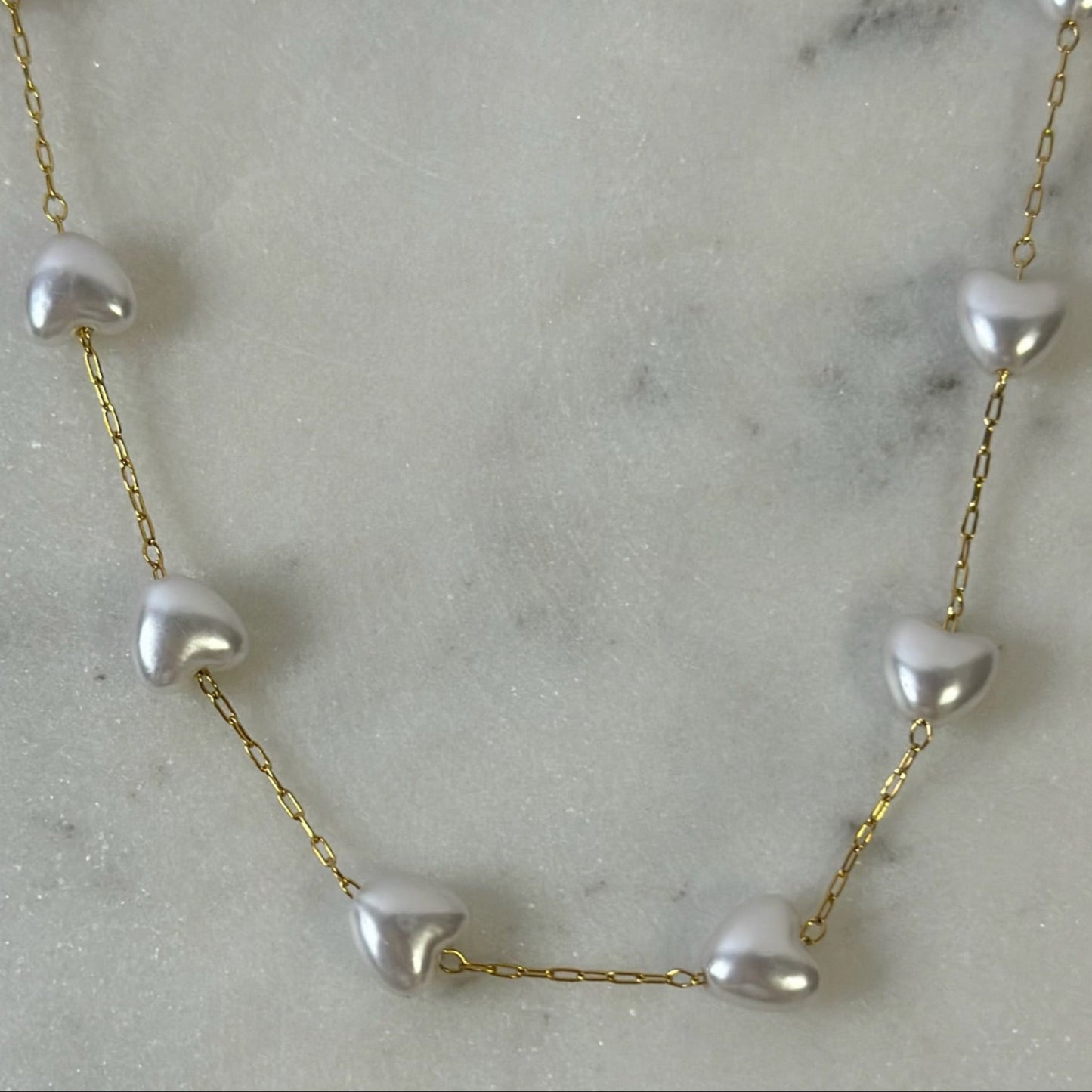 Pearl Hearts Gold Chain