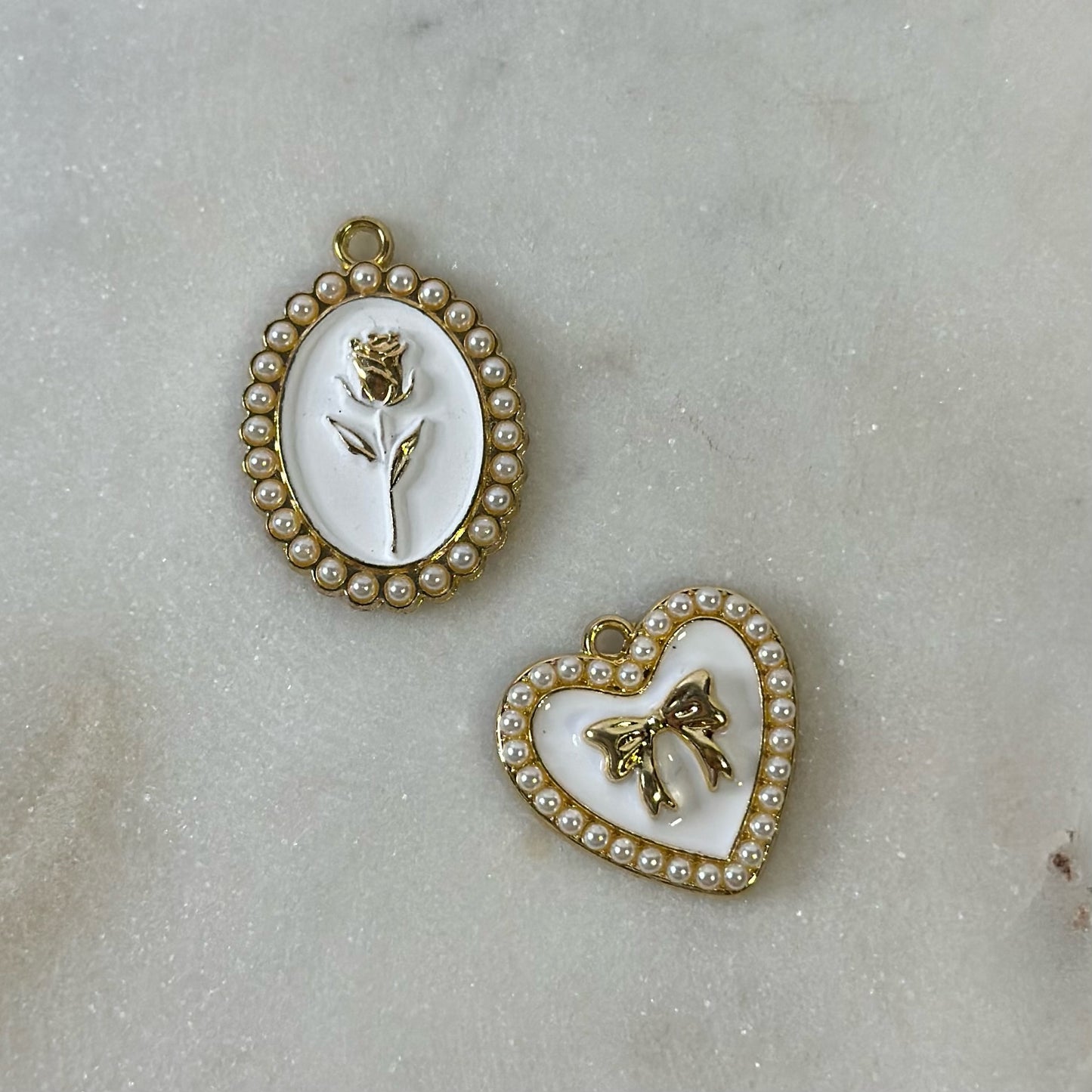 Vintage Adorned White Pearl Charms