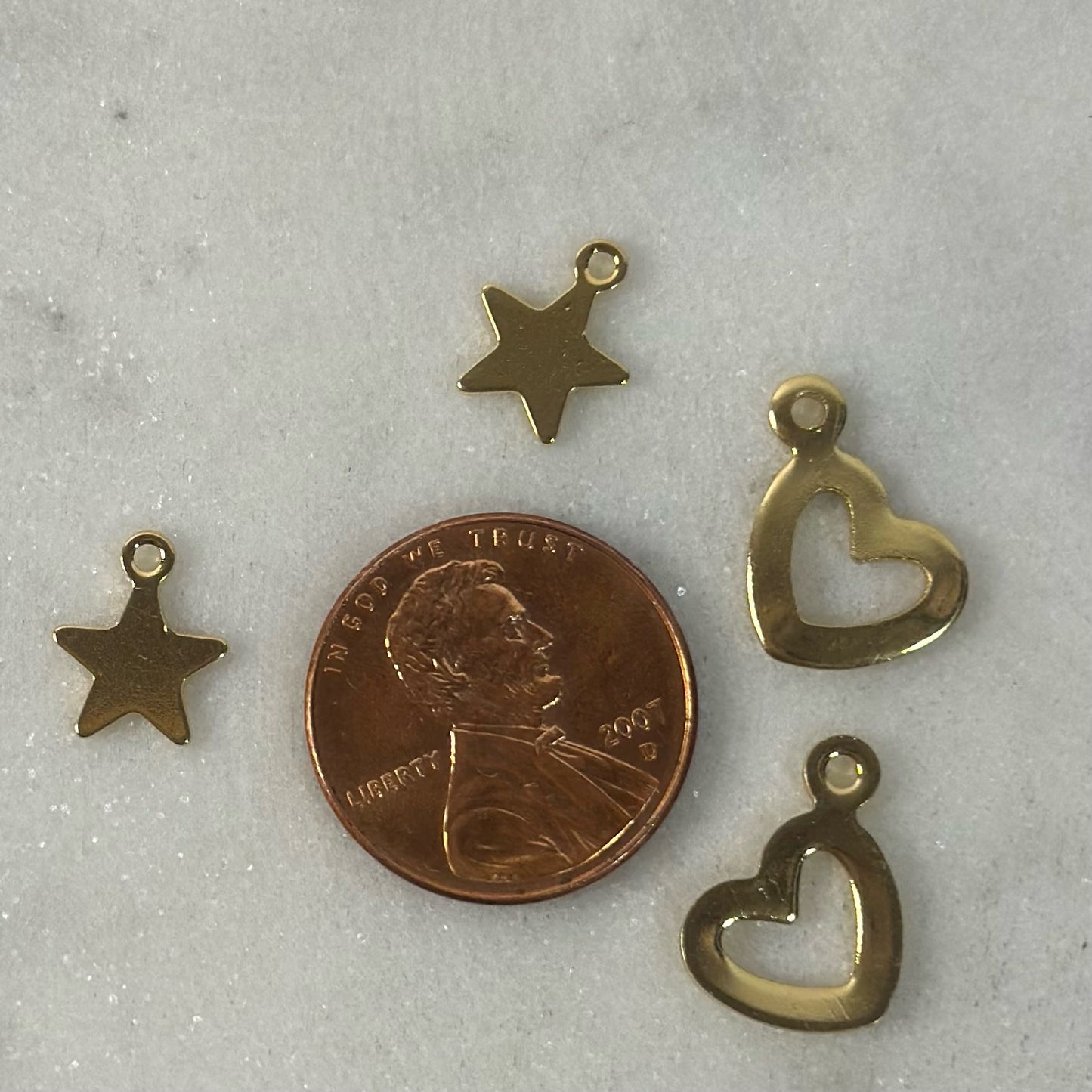 Star and Heart Gold Charms