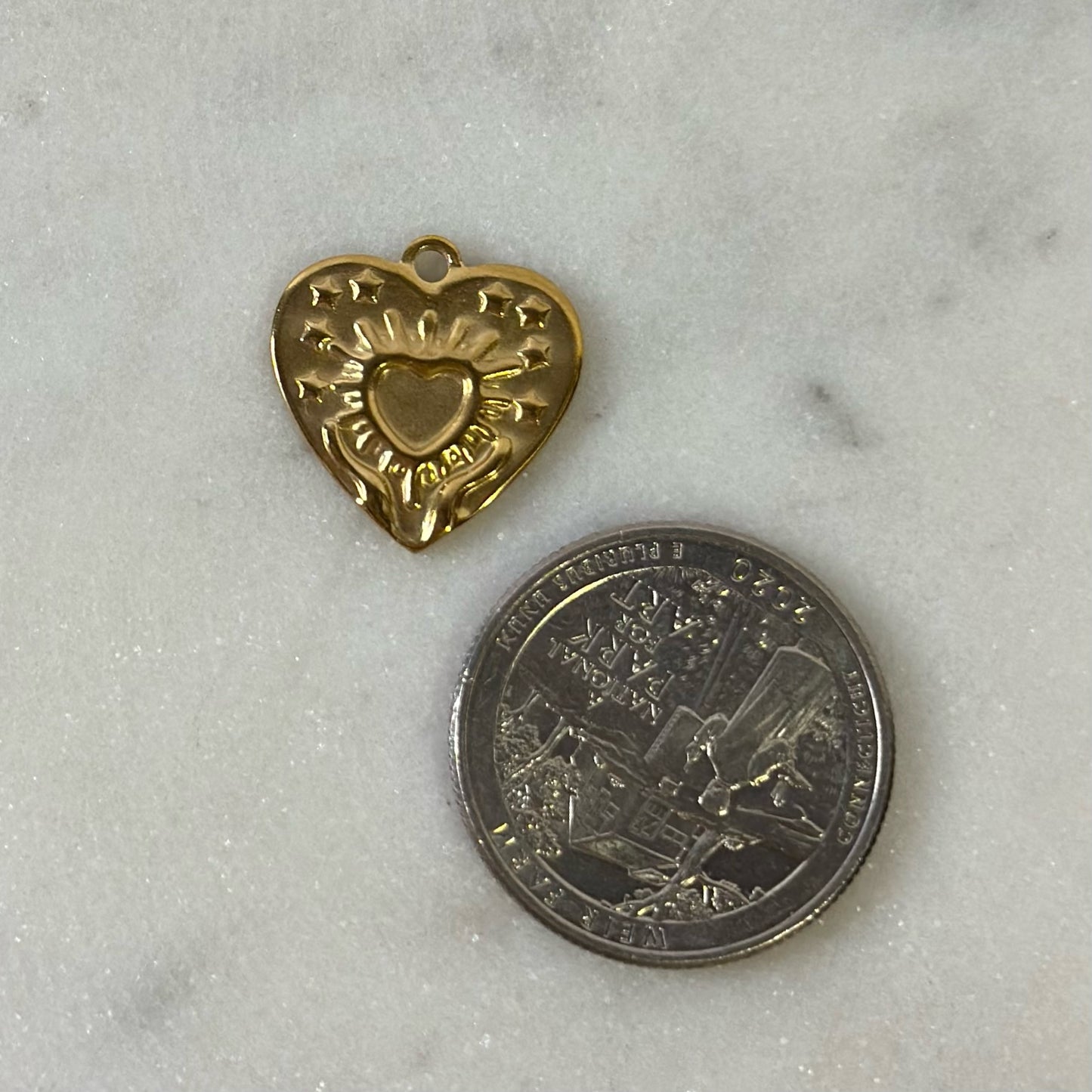 Sunburst Heart Charm