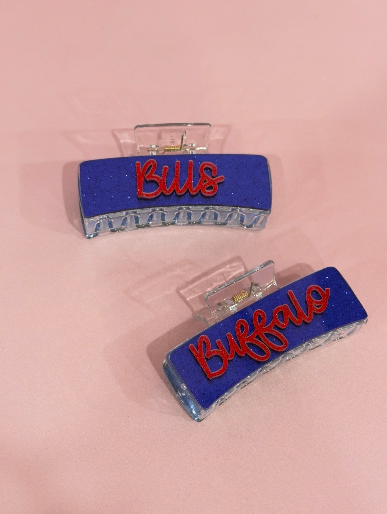 Buffalo Football Claw Clip (Glitter Blue)
