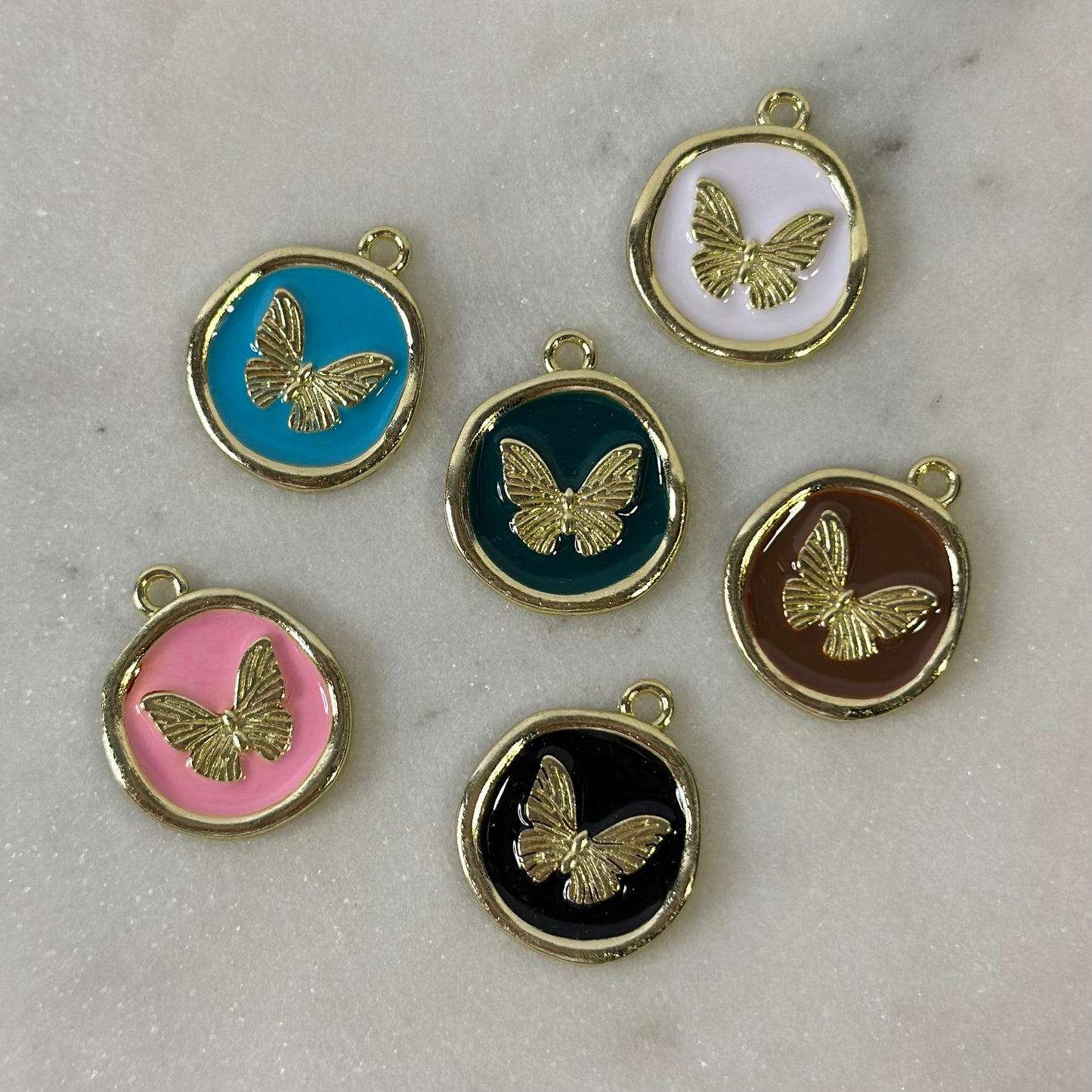 Colored Butterfly Coin Charm