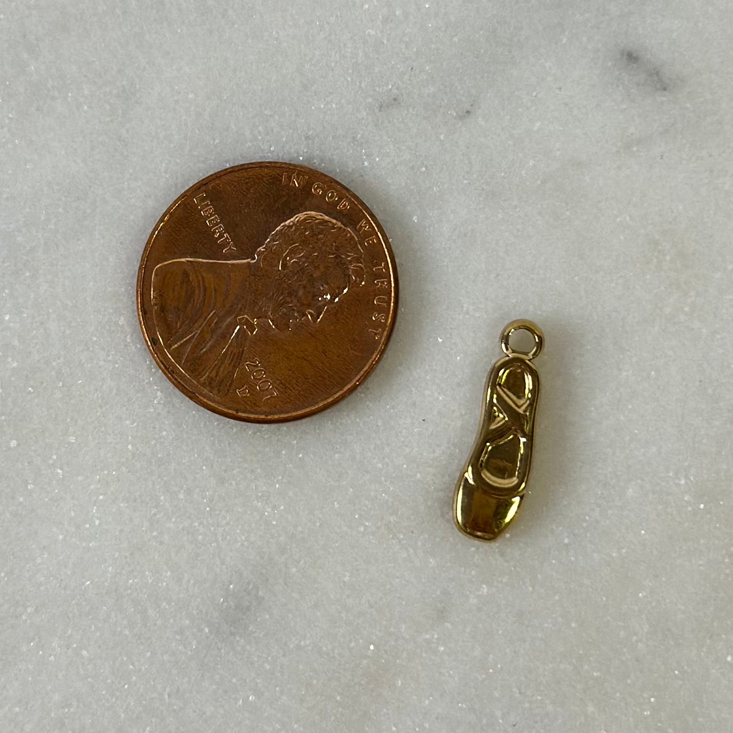 Ballet Slipper Gold Charm