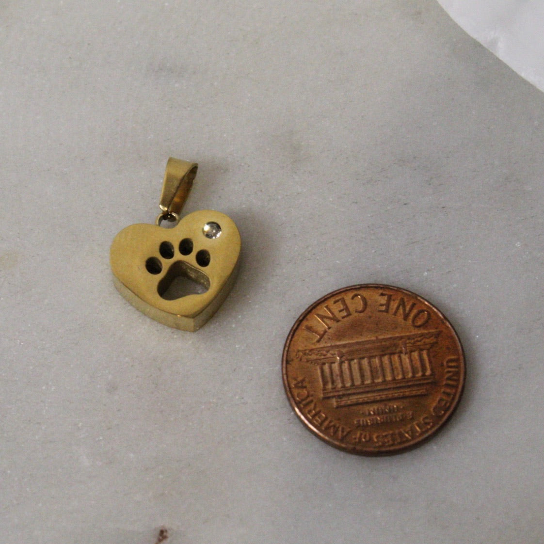 Paw Print Chunky Gold Charm