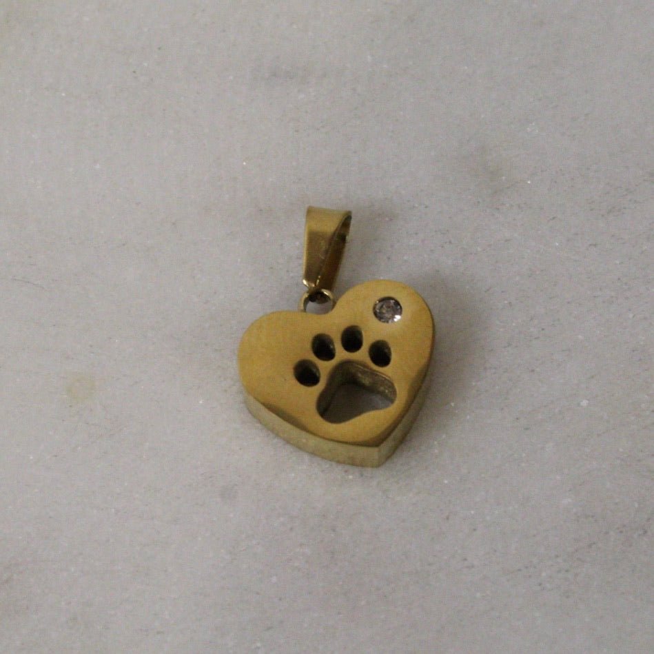 Paw Print Chunky Gold Charm