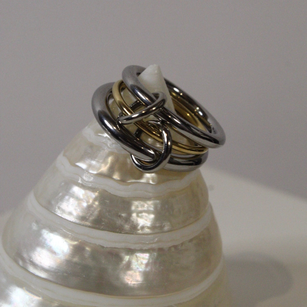 Two Tone Stacked Charm ring