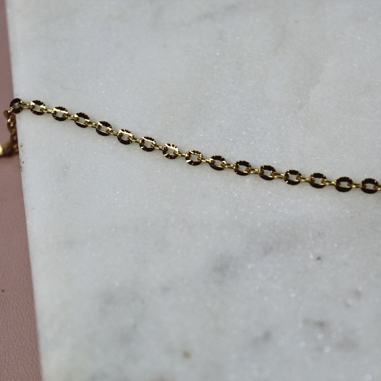 Textured Link Dainty Gold Chain