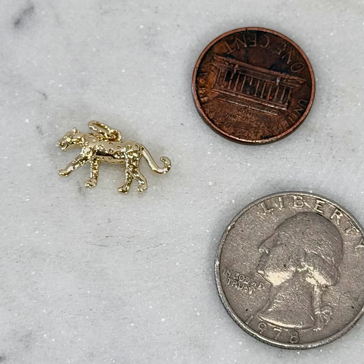 Dainty Leopard Gold Charm