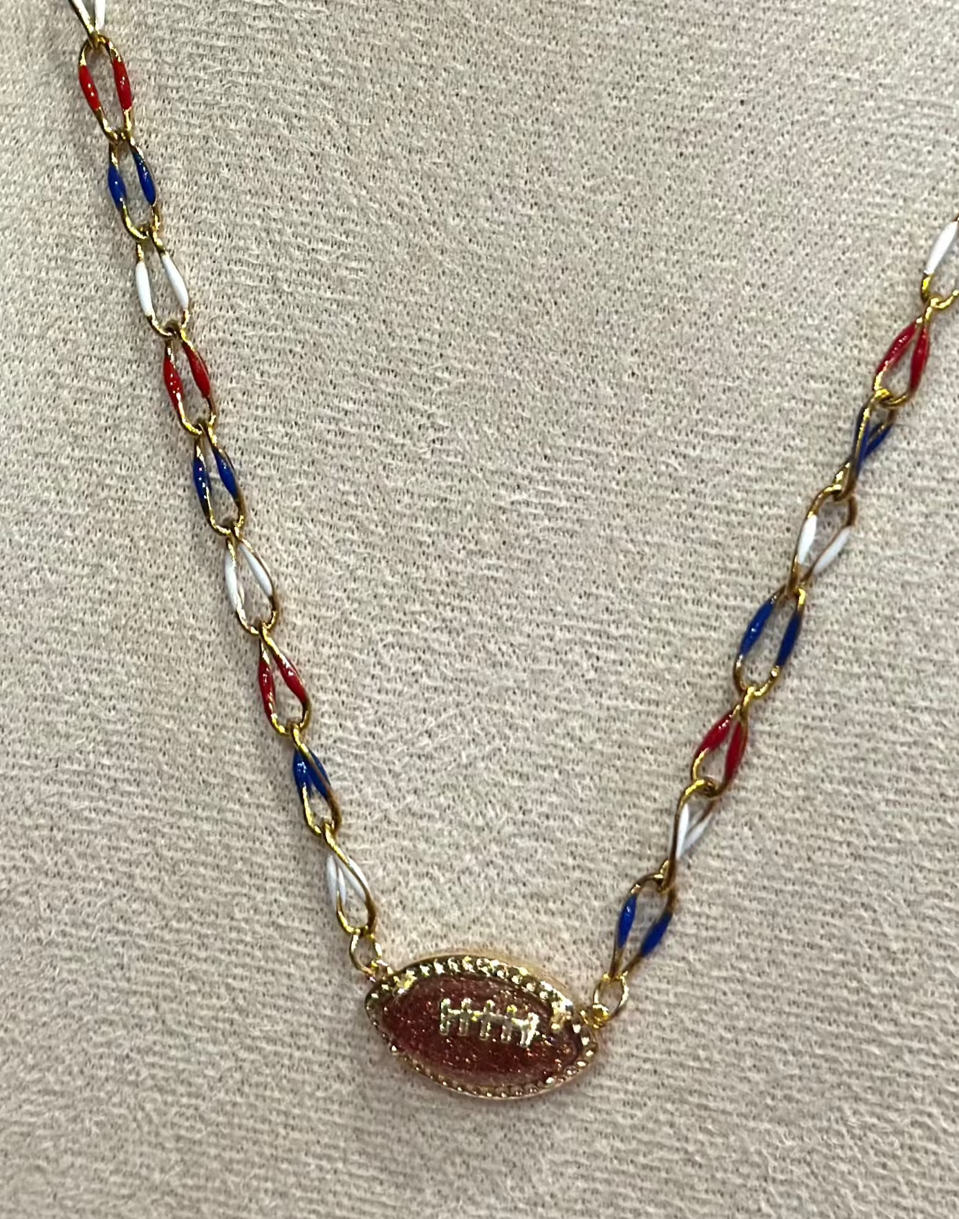 Shiny Gold Football Necklace