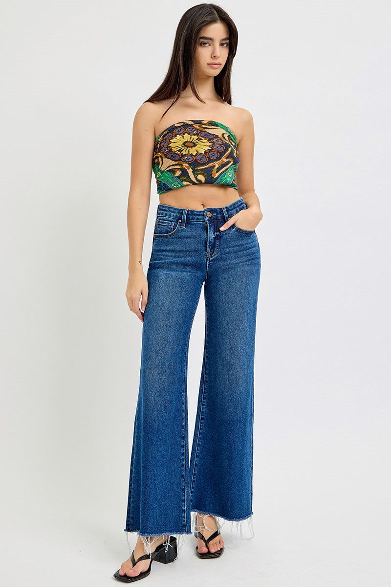 Mid Rise Wide Leg Jeans