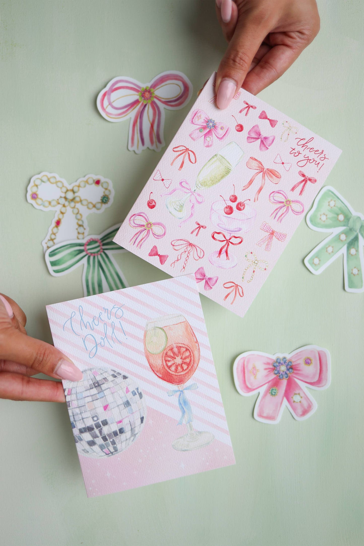 "Cheers to you" Coquette Greeting Card