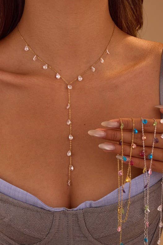 Rhinestone Y Necklace