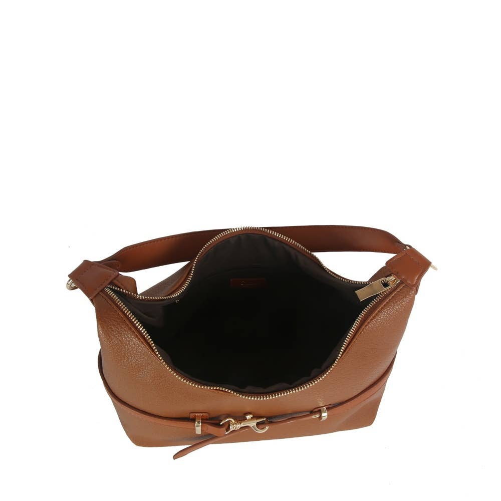Horsebit Strap Hobo Shoulder Bag (Pink or Olive)
