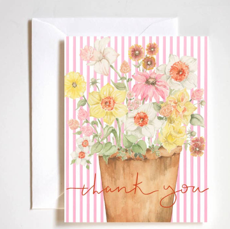 "Thank you" Flower Theme Greeting Card