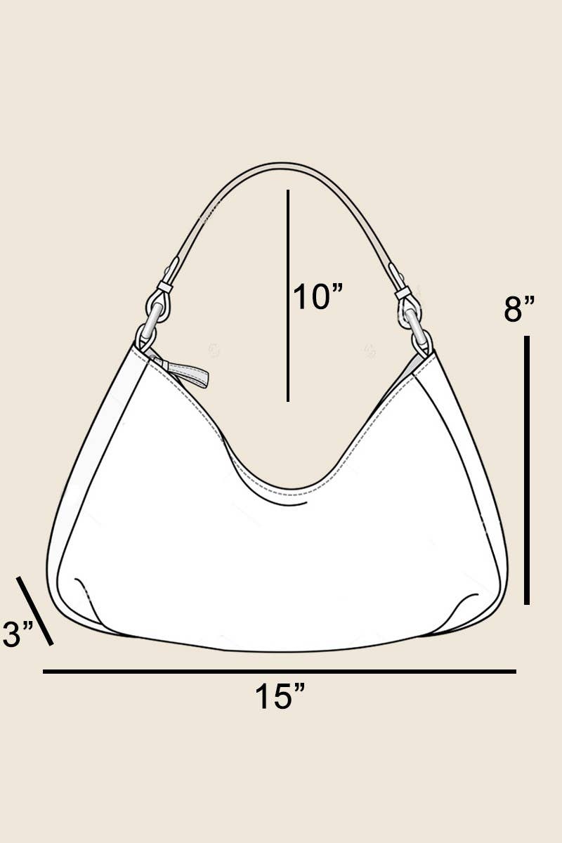 Metallic Studded Khaki Faux Suede Hand Bag