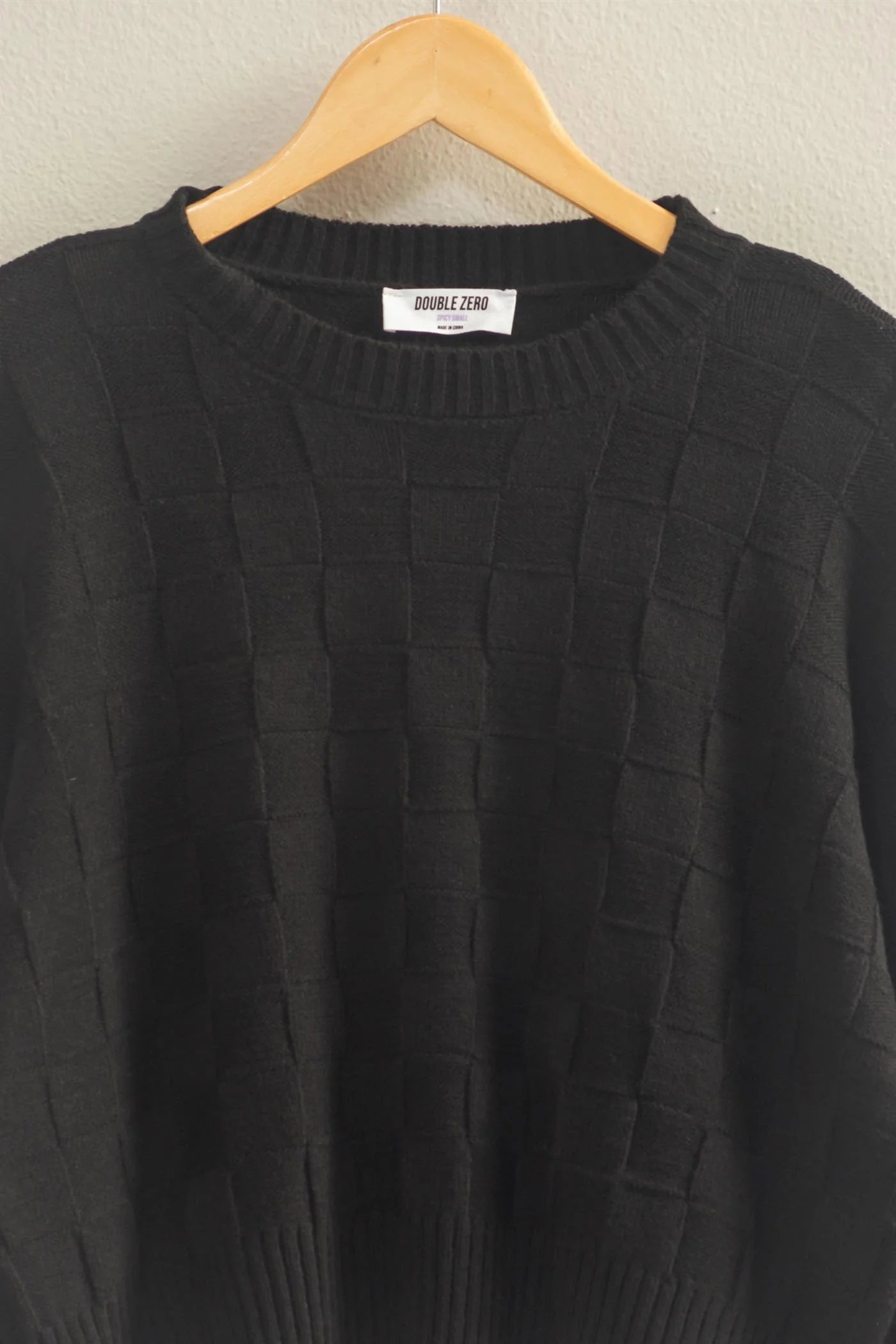Black Sleeve Square Texture Sweater
